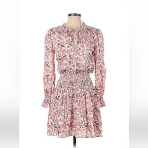 Roan and Rya florap print pink smocked waist blouson dress, xs